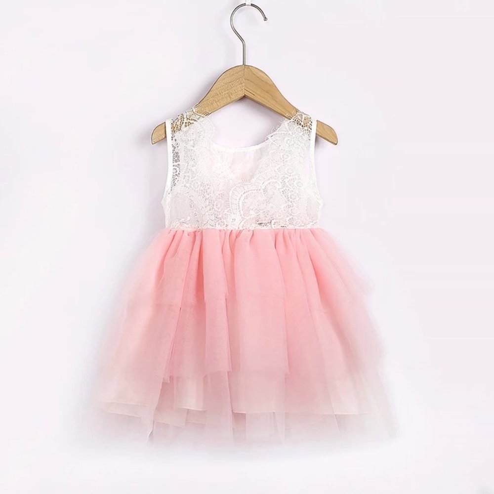 Easter Bunny Rabbit Girls Lace Tutu Dress - Picture 3 of 4